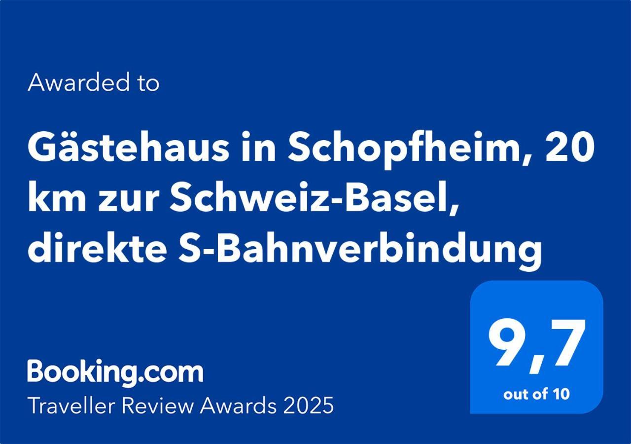 Gaestehaus In Schopfheim, 20 Km Zur Schweiz-Basel, Direkte S-Bahnverbindung Экстерьер фото